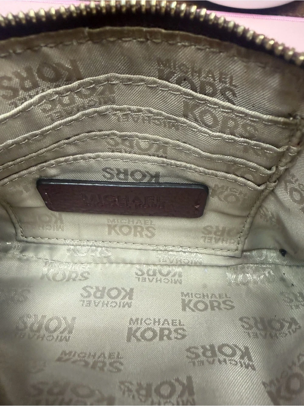 Michael Kors Burgundy soft pebbled Leather Wristlet Clutch 4 card slots inside